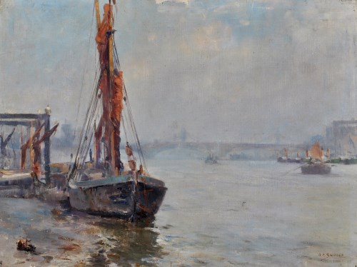 Lot 137 - Bernard Finegan Gribble, RA (1873- ) A barge...