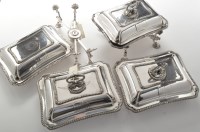 Lot 163 - Four late Georgian Old Sheffield plate entree...