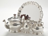 Lot 169 - A George VI three-piece silver tea service, by...