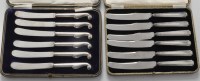Lot 179 - A set of six George VI knives, by Viners Ltd.,...