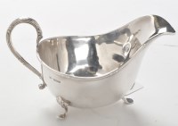 Lot 182 - A George V silver sauce boat, by Walker & Hall,...