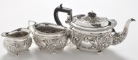 Lot 200 - A Victorian three piece silver tea service, by...