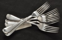 Lot 219 - A set of six Victorian silver table forks, by...
