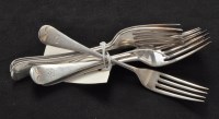 Lot 220 - A set of six Victorian silver dessert forks,...