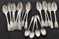 Lot 224 - Eleven George IV silver teaspoons, by Andrew...