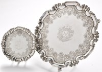 Lot 238 - A George II silver salver, by Isaac Cookson,...