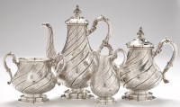 Lot 241 - A Victorian four-piece silver tea and coffee...