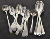 Lot 253 - Three George III silver teaspoons, by John...