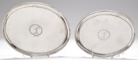 Lot 259 - Two graduated George III silver footed trays,...