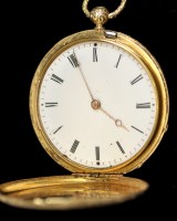 Lot 333 - A 19th Century French hunter style gold pocket...