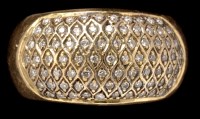 Lot 410 - A diamond dress ring, the bombé pattern mount...