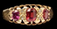 Lot 446 - An early 20th Century ruby and diamond ring,...