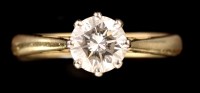 Lot 457 - A single stone solitaire diamond ring, the...