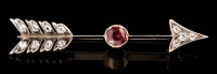 Lot 479 - A Victorian ruby and diamond arrow pattern...