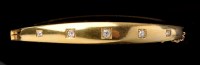 Lot 507 - A Victorian diamond and yellow metal bangle,...