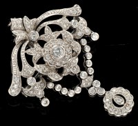 Lot 517 - A diamond belle epoque style brooch/pendant,...