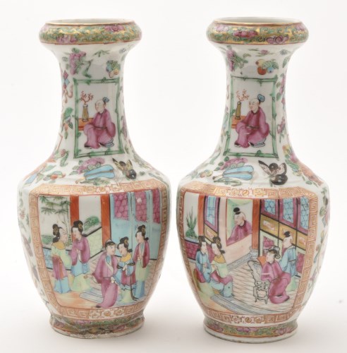 Lot 570 - Pair of Chinese Famille Rose Canton...