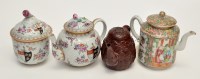 Lot 573 - Chinese famille rose 'Canton' teapot and cover,...