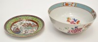 Lot 577 - Chinese Famille Rose punch bowl, interior with...