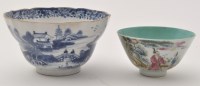 Lot 584 - Small Chinese famille rose tea bowl, with...