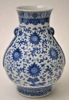 Lot 591 - Chinese blue and white baluster vase, with...