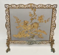 Lot 621 - Chinese gilt bronze firescreen, with Buddhist...