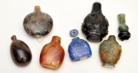 Lot 624 - Seven Chinese snuff bottles and stoppers, in...