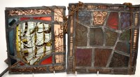 Lot 662 - Two stained glass panels, one in the manner of...