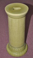 Lot 672 - Burmantofts green glaze pedestal, reeded...