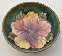 Lot 686 - Moorcroft 'Hibiscus' shallow bowl, interior...