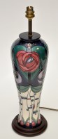 Lot 694 - Moorcroft 'MacKintosh' style lamp base, of...