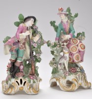 Lot 709 - Pair of soft past porcelain figures of...