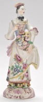 Lot 712 - Bow figure of a flower girl, her head turned...