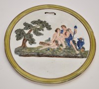 Lot 713 - Prattware oval plaque, with semi clad...