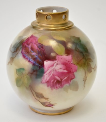 Lot 718 - Royal Worcester globular shaped vase, signed K....