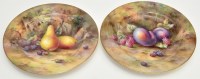 Lot 719 - Two Royal Worcester dessert plates, signed ''H...