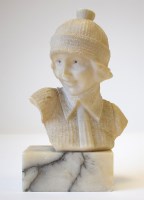 Lot 756 - A early 20th Century carved alabaster bust,...