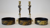 Lot 765 - A pair of patinated bronze, brass and...