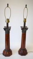 Lot 771 - A pair of mahogany and patinated bronze...