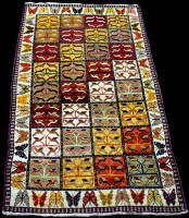 Lot 795 - A Qashqai rug, with panels of leaf decoration...