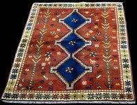 Lot 801 - A Persian rug, with triple diamond-shaped...