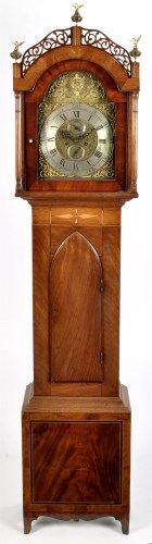 Lot 899 - A late Georgian mahogany longcase clock, the...