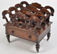 Lot 914 - A Victorian rosewood canterbury, the four...