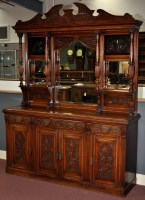 Lot 916 - A Victorian carved oak mirror back sideboard,...