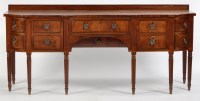 Lot 918 - A George III inlaid mahogany sideboard,...