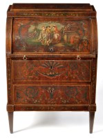 Lot 919 - Sheraton revival painted mahogany cylindrical...