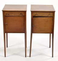 Lot 936 - A pair of Edwardian mahogany bedside tables,...