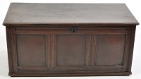 Lot 941 - A 19th Century oak coffer, with plain panels...