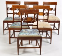 Lot 946 - A set of six late George III mahogany dining...