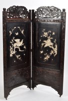 Lot 963 - A Japanese carved stained wood and ivory...